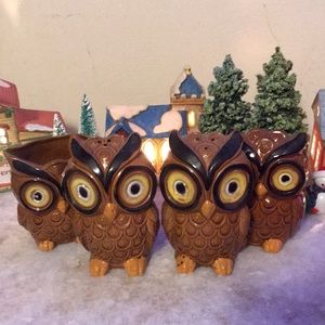 Vintage Owl Ceramic Dinette Set
